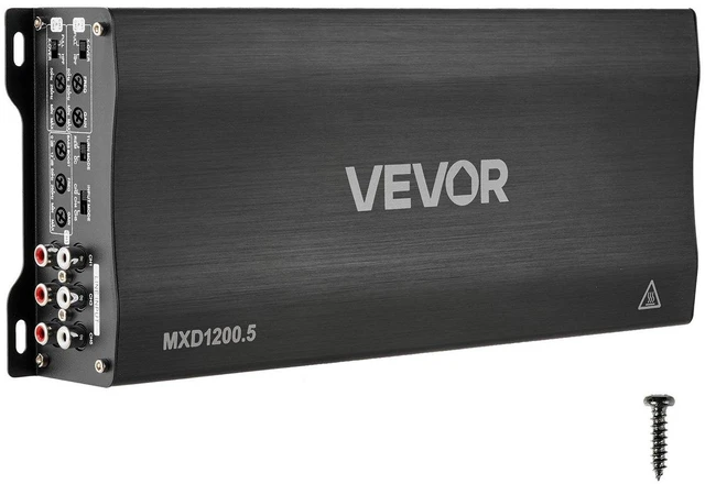 Main image of VEVOR Car Audio Amplifier, 5-Channel Bridgeable Car Amplifier, Multichannel Class D Stereo Amp, Max. 4 x 100W at 4 Ohms / 4 x 200W at 2 Ohms + 1 x 1000W at 2 Ohms / 1 x 500W at 4 Ohms, for Vehicles