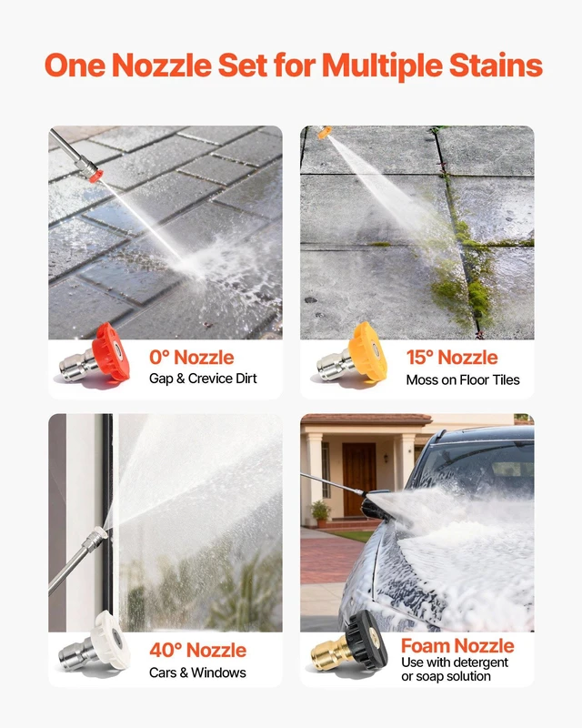Alt view image 4 of 8 - VEVOR Gas Pressure Washer 2900 PSI and 1.85 Max GPM, Upgrade Aluminum Pump with Spray Gun and Wand, 4 Nozzle Set, Gas Powered Pressure Washer for Cars, Fences, Driveways, Homes, Patios, Furniture