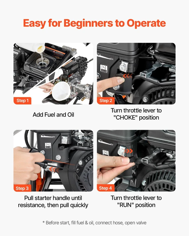 Alt view image 6 of 8 - VEVOR Gas Pressure Washer 2900 PSI and 1.85 Max GPM, Upgrade Aluminum Pump with Spray Gun and Wand, 4 Nozzle Set, Low Profile Power Washer for Cars, Fences, Driveways, Homes, Patios, Furniture