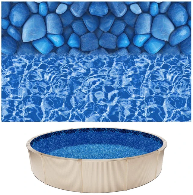 Main image of VEVOR 24ft Pool Liner, Round UniBead Swimming Pool Liner for 52 in Wall Height, Premium Vinyl, Easy Install with Leak-Proof Patches, Designed for Steel Sided Above-Ground,Outdoor, Boulder Swirl