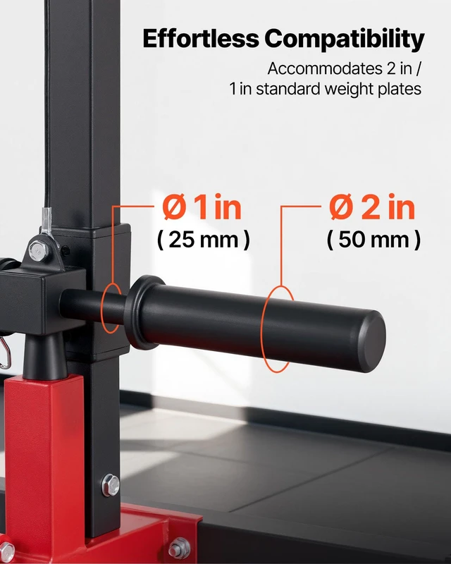 Alt view image 5 of 8 - VEVOR LAT Pull Down Machine, 2-in-1 Row Cable Machine, Cable Machines Home Gym with 3-Level Adjustable Seat, 4-Level Adjustable Foam Roller, Load 500 lbs Lat Tower for Back, Chest, Tricep, Black Red