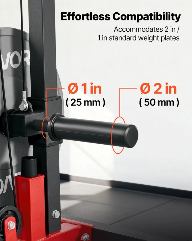 Alt view image 5 of 8 - VEVOR LAT Pull Down Machine, 3-in-1 Row Cable Machine, Cable Machines Home Gym with 3-Level Adjustable Seat, 4-Level Adjustable Foam Roller, Load 400 lbs Lat Tower for Back, Chest, Tricep, Black