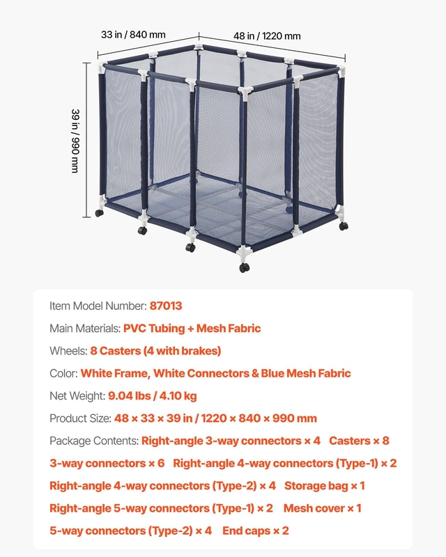 Alt view image 7 of 8 - VEVOR Pool Storage Bin, 48 x 33 x 39 in, Rolling Pool Float Storage Organizer with Casters, Durable Plastic Frame, Poolside Toys Noodles Holder, Breathable Mesh Basket for Swimming Pools