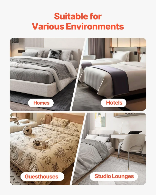 Alt view image 5 of 8 - VEVOR Box Spring, Queen Size Bed Frame with Washable Fabric Cloth, Heavy Duty Metal Frame for Queen Bed, 4 in Mattress Foundation, 3500 lbs Max Weight Capacity, Easy Assembly, 79.1 L x 59.4 W x 4 H in