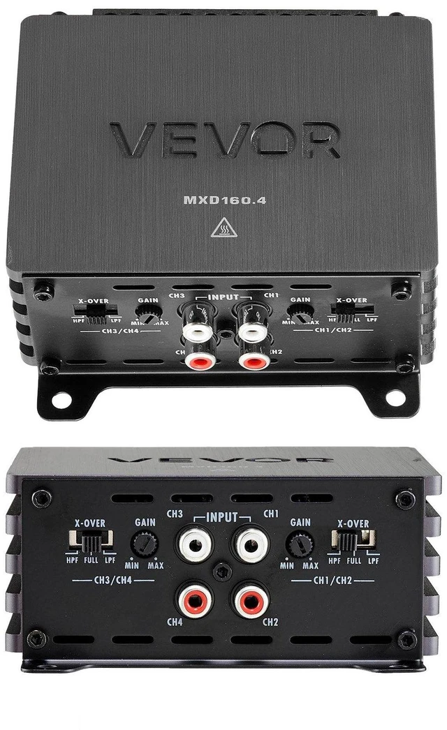 Main image of VEVOR 4 Channel Car Audio Amplifier 2 Ohm Stable Bridgeable Class D Full Range Amp Max Power 4 x 110W @ 4 Ohm / 4 x 160W @ 2 Ohm for Car SUV Truck Off-Road