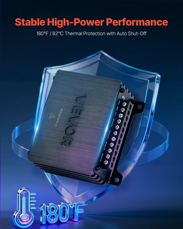 Alt view image 4 of 8 - VEVOR 4 Channel Car Audio Amplifier 2 Ohm Stable Bridgeable Class D Full Range Amp Max Power 4 x 110W @ 4 Ohm / 4 x 160W @ 2 Ohm for Car SUV Truck Off-Road