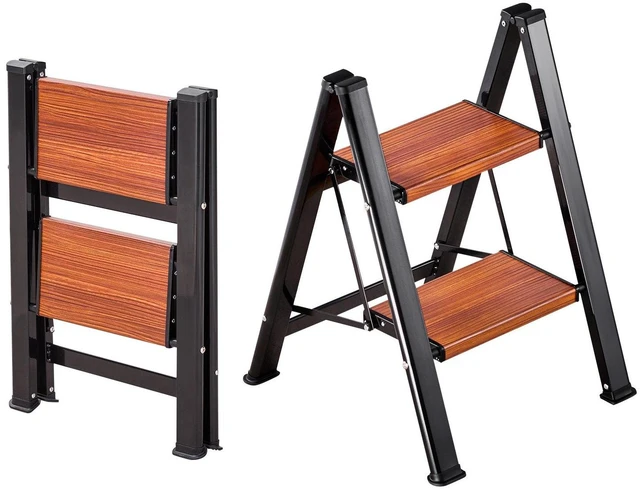 Main image of VEVOR 2 Step Ladder, Folding Step Stool with Wide Anti-Slip Pedal and Comfort Handgrip, Lightweight 330 lbs Capacity Portable Aluminum Plant Support, Multi-Use for Adults, Home Repairing, Cleaning