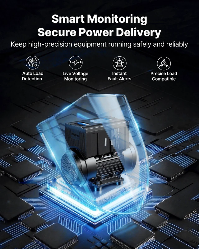 Alt view image 3 of 8 - VEVOR Single Phase to 3-Phase Rotary Converter, 2.5HP 7A 208-240V Input/Output Rotary Phase Converter - Expandable to Higher Horsepower for Heavy-Load Equipment