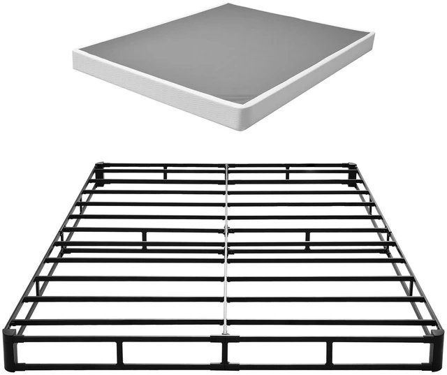 Main image of VEVOR Box Spring, Queen Size Bed Frame with Washable Fabric Cloth, Heavy Duty Metal Frame for Queen Bed, 5.1 in Mattress Foundation, 3500 lbs Max Weight Capacity, Easy Assembly, 79.1 x 59.6 x 5.1 in