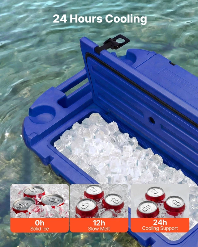 Alt view image 3 of 8 - VEVOR Floating Cooler, 40 QT Floating Ice Chest with Dry Storage & Tow Rope, Premium LLDPE Amphibious Drink Cooler for Water & Land, Smooth Stable Cruiser on Lake, River, Pool, Beach, Kayak, Deep Blue