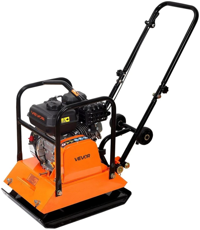 Main image of VEVOR Plate Compactor, 6.5 HP 196CC Gas Engine, 5700 VPM Vibrating Ground Rammer, 4047 lbs Compaction Force, 21 x 16 in Plate, Walk Behind Compactor for Paver Landscaping, Asphalt, Foundation, Soil