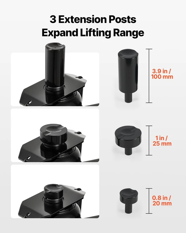 Alt view image 5 of 8 - VEVOR Floor Jack, 22 Ton (48501 lbs) Capacity, Steel Racing Floor Jack with Single Piston Quick Lift Pump & Extension Posts, Air Hydraulic Trolley Car Lift for SUVs, Pickups, Lifting Range 10.4"-21.3"