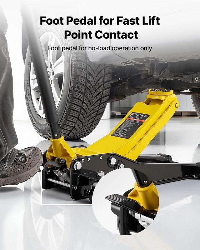 Alt view image 2 of 8 - VEVOR Low Profile Floor Jack, 3 Ton (6614 lbs) Capacity, Steel Racing Floor Jack with Dual Pistons Quick Lift Pump & SUV Adapter, Hydraulic Trolley Car Lift for Sports Cars, Lifting Range 2.95"-19.7"