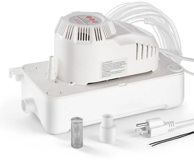 Main image of VEVOR Condensate Pump, 1/12 HP, 90 GPH, 20 ft Lift, 115V Automatic AC Condensation Removal Pump with Safety Switch 20 ft Tubing, for Air Conditioner, Dehumidifier, HVAC, Furnace, Ice Maker Water Drain