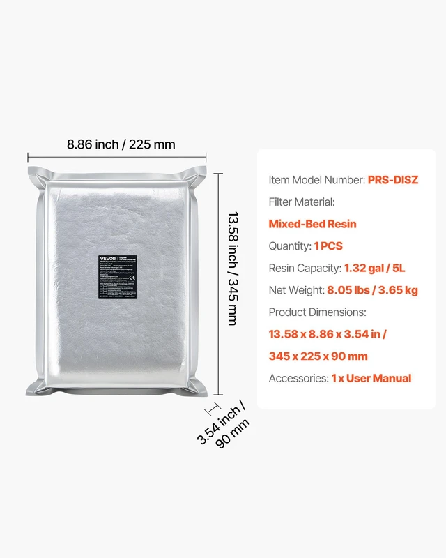 Alt view image 7 of 8 - VEVOR Deionized Resin Filter Refill for Spotless Car Wash System, 5L Mixed-Bed DI Resin Filter Cartridge Refill - Compatible with Refillable Deionized Water System for Cars RVs Boats