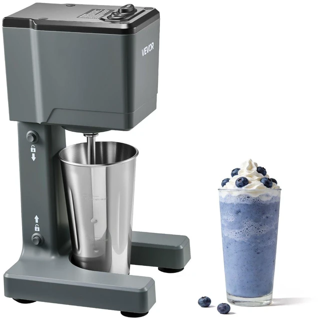 Main image of VEVOR Milkshake Maker, 150W Milk Shake Maker Mixer, Single Head Drink Mixer Blender Machine, Dual-Speed Adjustment Milkshake Blender with Stainless Steel Cup, for Home, Kitchen, Bar & Beverage Shop