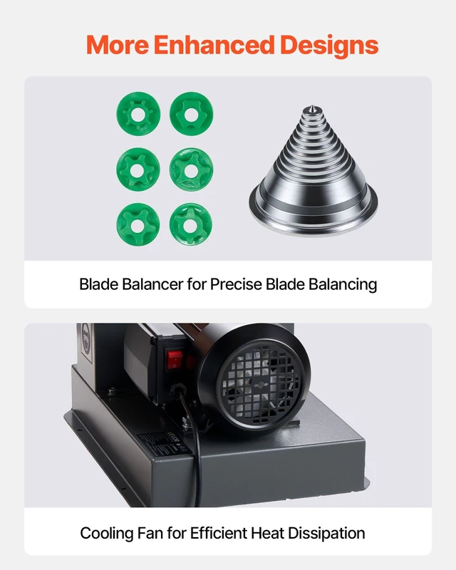 Alt view image 6 of 8 - VEVOR Lawn Mower Blade Sharpener, 2/3HP Lawnmower Blade Grinder with 7" Ceramic Grinding Wheel and Balancer, 30° or 40° Blade Sharpening Machine for High Lift, Low Lift, Gator & Flat Blades