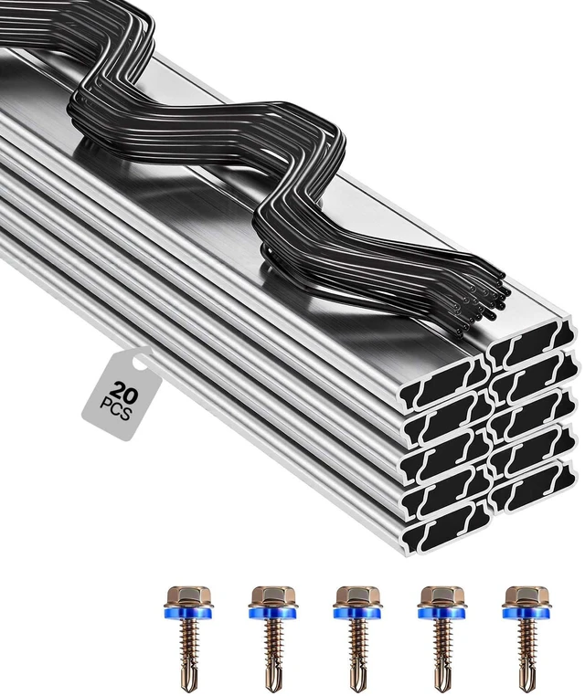 Main image of VEVOR Greenhouse Spring Wire and Lock Channel, 20 Packs 6.56 ft PVC-Coated Wiggle Wire & Aluminum Alloy Channel Bundle Kit with Included Screws, 0.05 in Thickened, Poly Film & Shade Cloth Attachments