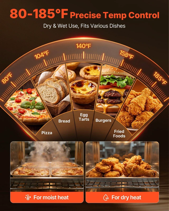 Alt view image 5 of 8 - VEVOR Electric Hot Box Food Warmer, 4-Tier Commercial Warming Cabinet with Water Tray, Glass Door and Adjustable Shelves, Stainless Steel Food Warmer Cabinet, for Restaurant, Kitchen, Pizza, Chicken