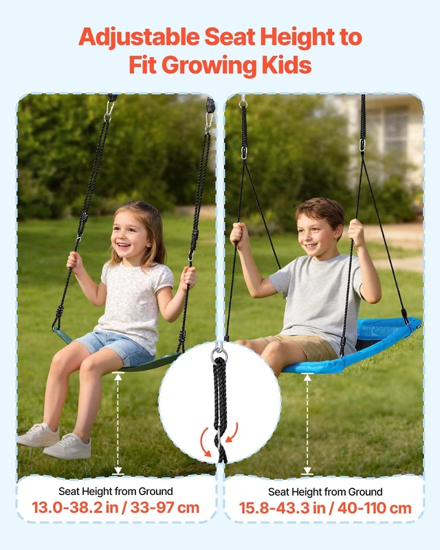 Alt view image 4 of 8 - VEVOR Swing Set for Backyard, 45 x 30 in Swing Seat and Two Belt Seats, with Heavy Duty A-Frame Metal Stand, 700 lbs Load Capacity, Reinforced with Spiral Ground Anchors, Swingset Outdoor for Kids