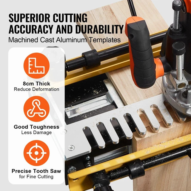 Alt view image 4 of 8 - VEVOR Dovetail Jig, 12 in Width, Dove Tailing Router Jigs with Router Bit & 1/2 Template, Precise Alignment Dove Tail Jig, Mortise and Tenon Jig Woodworking Tools for Furniture & Wood Cabinet Making