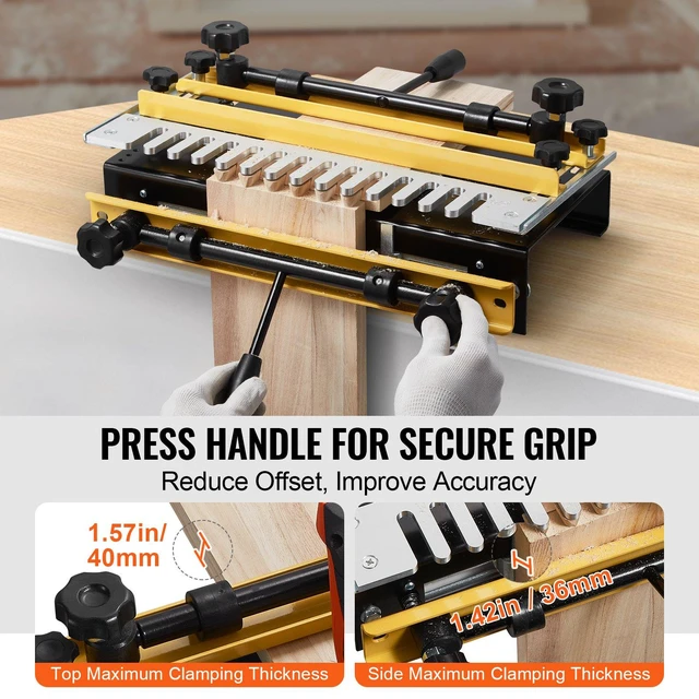 Alt view image 6 of 8 - VEVOR Dovetail Jig, 12 in Width, Dove Tailing Router Jigs with Router Bit & 1/2 Template, Precise Alignment Dove Tail Jig, Mortise and Tenon Jig Woodworking Tools for Furniture & Wood Cabinet Making