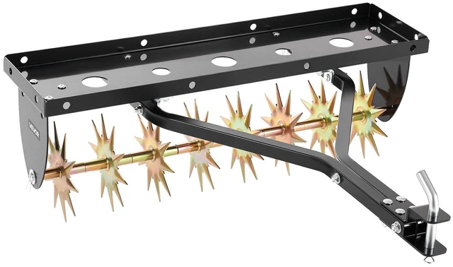 Main image of VEVOR Tow Behind Plug Aerator, 32 in Lawn Spike Aerator with Universal Hitch, Heavy Duty & Rust-Resistant, Pull Behind Spike Aerator Tool with Folded Edge Tray, for Farmland & Garden Tractors