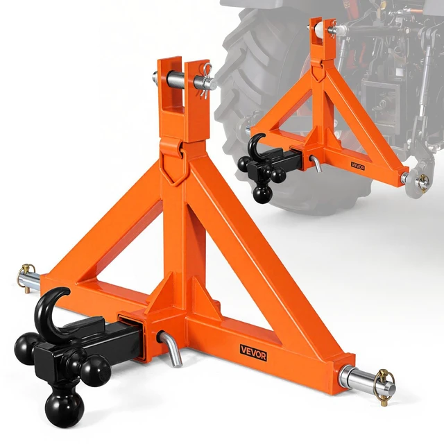 Main image of VEVOR 3 Point Trailer Hitch with 2" Receiver, 3 Pt Quick Hitch Attachment with 3 Trailer Balls, Tractor Tow Drawbar Adapter for Category 1, Kubota, Mahindra, Ford, Yanmar, John Deere, Massey Ferguson