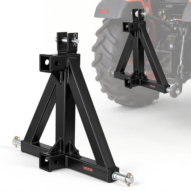 Main image of VEVOR 3 Point Trailer Hitch with 2" Receiver, 3 Pt Quick Hitch Attachment, Tractor Tow Drawbar Adapter, Compatible with Category 1, Kubota, Mahindra, Ford, Yanmar, John Deere, Massey Ferguson, Tractor