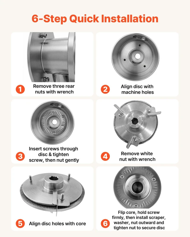 Alt view image 5 of 8 - VEVOR 2PCS Grinding Sheets for Electric Grain Mill Grinder, Cast Iron Dry Grinding Discs, Replacement Grinding Plates Compatible with VEVOR HN-2200, HN-3000 Corn Spice Mill Grinder