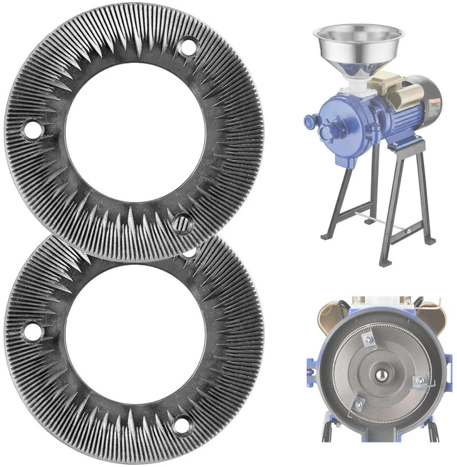 Main image of VEVOR 2PCS Grinding Sheets for Electric Grain Mill Grinder, Cast Iron Dry Grinding Discs, Replacement Grinding Plates Compatible with VEVOR GM-001, GM-002, GM-003 Corn Spice Mill Grinder