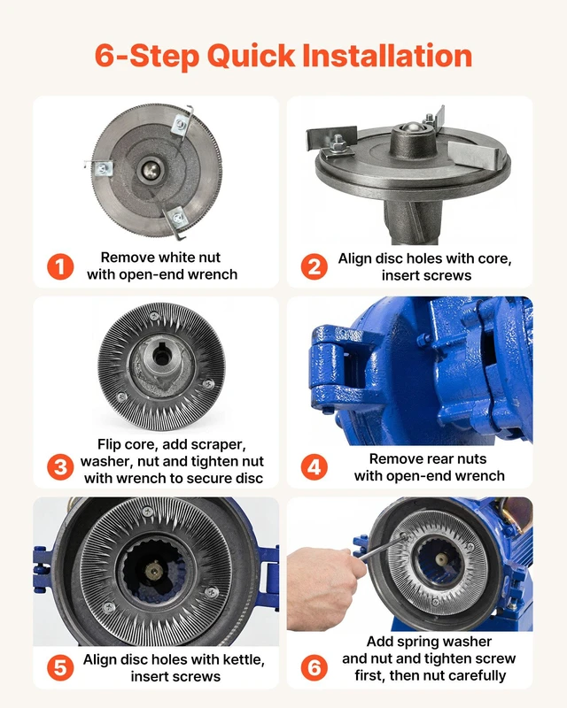 Alt view image 5 of 8 - VEVOR 2PCS Grinding Sheets for Electric Grain Mill Grinder, Cast Iron Dry Grinding Discs, Replacement Grinding Plates Compatible with VEVOR GM-001, GM-002, GM-003 Corn Spice Mill Grinder