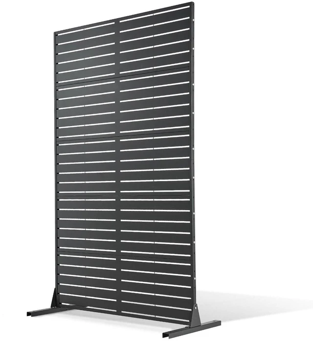 Main image of VEVOR Metal Privacy Screen, 44" W x 72" H Freestanding Modern Privacy Fence, Garden Divider Panel with Extended Base & Reinforcement Fixed, Freestanding Outdoor Divider for Garden, Indoor, Courtyard