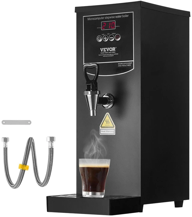 Main image of VEVOR Commercial Water Boiler, Electric Hot Water Dispenser with 316 Stainless Steel Heating Tube, 1500W Step-by-step Fast Heating 50L per Hour Hot Water Boiler, for Coffee Tea Restaurant Office
