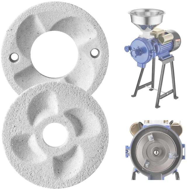 Main image of VEVOR 2PCS Grinding Sheets for Electric Grain Mill Grinder, Marble Dry & Wet Grinding Discs, Replacement Grinding Plates Compatible with VEVOR GM-002 Corn Spice Mill Grinder