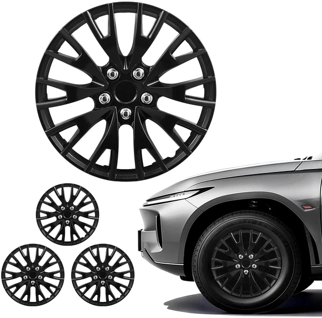 Main image of VEVOR Hubcaps Wheel Covers, 16 Inch Set of 4 Wheel Rim Cover Hubcaps OEM Replacement, R16 Size Snap On Car Hub Caps, Universal 20-Spoke ABS Tire Rim Caps for Hyundai Chevrolet Ford Honda, Gloss Black