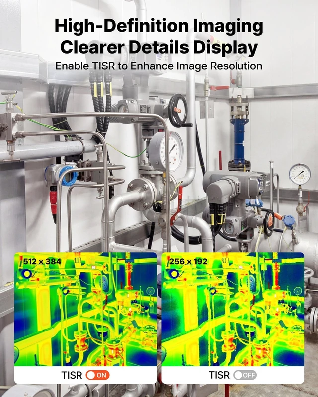 Alt view image 2 of 8 - VEVOR Thermal Imaging Camera for Android & iOS, 512 x 384 Super Resolution, 25HZ Refresh Rate Infrared Thermal Imager for Smartphones Tablets, 256 x 192 IR Resolution, -4°F-1022°F & 6 Color Palettes
