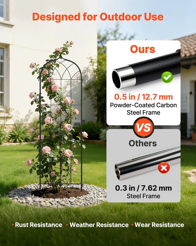 Alt view image 3 of 8 - VEVOR Garden Trellis, 71 x 20 inch Rose Trellis, 2 Packs Garden Flower Rose Trellises with Powder-Coated Finish & Convenient Locking Design, Plant Support Trellises for Flowers, Vegetables, Roses