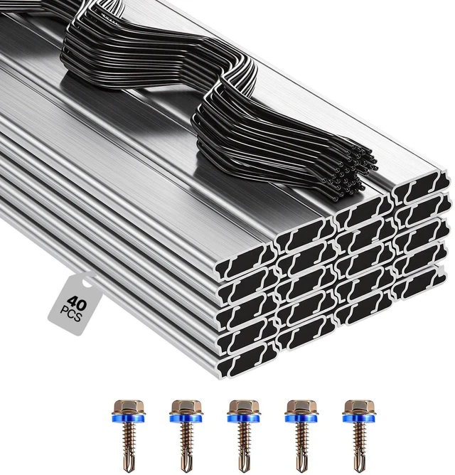 Main image of VEVOR Greenhouse Spring Wire and Lock Channel, 40 Packs 6.56 ft PVC-Coated Wiggle Wire & Aluminum Alloy Channel Bundle Kit with Included Screws, 0.05 in Thickened, Poly Film & Shade Cloth Attachments