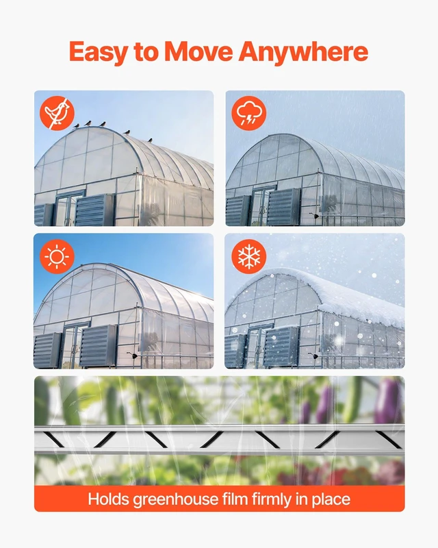 Alt view image 6 of 8 - VEVOR Greenhouse Spring Wire and Lock Channel, 40 Packs 6.56 ft PVC-Coated Wiggle Wire & Aluminum Alloy Channel Bundle Kit with Included Screws, 0.05 in Thickened, Poly Film & Shade Cloth Attachments
