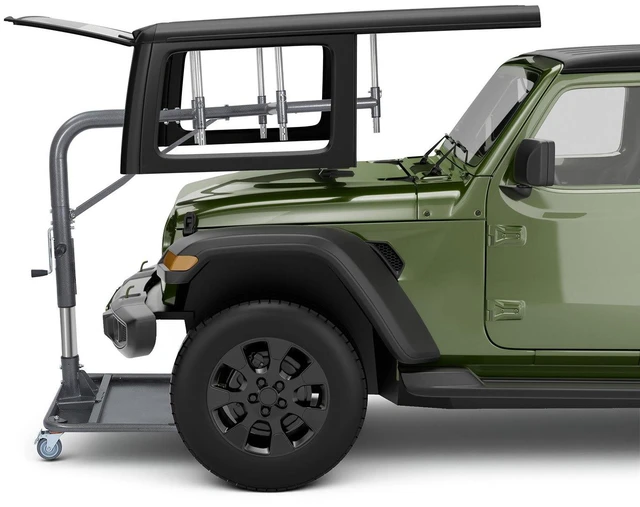 Main image of VEVOR Hard Top Remover Lift, 220 lbs, Jeep Hardtop Removal and Storage System, Quick & Easy One-Person Operation, Adjustable Height, for Jeep Wrangler YJ, TJ, JK, JL, 4XE, Ford Bronco 4 Door & 6 Gen+