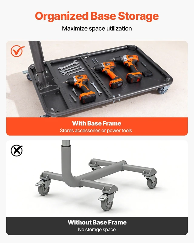 Alt view image 7 of 8 - VEVOR Hard Top Remover Lift, 220 lbs, Jeep Hardtop Removal and Storage System, Quick & Easy One-Person Operation, Adjustable Height, for Jeep Wrangler YJ, TJ, JK, JL, 4XE, Ford Bronco 4 Door & 6 Gen+