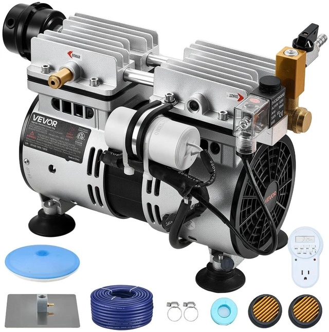 Main image of VEVOR Pond Aerators, 5.2CFM Aeration System for Lakes up to 3 Acres, 3/4 HP Air Compressor, 1 Diffuser & 100' Weighted Tubing, Outdoor Pond Aeration Pump for Deep Water Oxygen Circulation