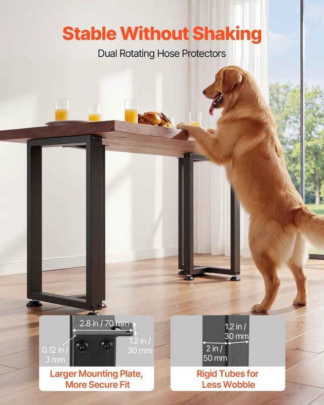 Alt view image 3 of 8 - VEVOR Table Legs, 29.1" H x 17.7" W Square T Shape Steel Furniture Legs, Modular Design, Easy Assembly, 2204 lbs Max Load Heavy Duty, for Home Office Desk, Dinner Table, Workbenches, Set of 2, Black