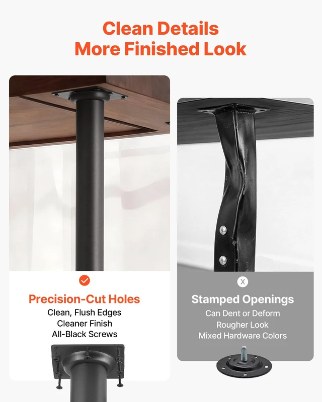 Alt view image 6 of 8 - VEVOR Adjustable Table Legs, 24-40 in Round Steel Furniture Legs, 1200 lbs Max Load Heavy Duty, Quick Installation, Ideal for Home Office Desk DIY, Coffee Dinner Bar Tables, Workbenches, 4 PCS, Black