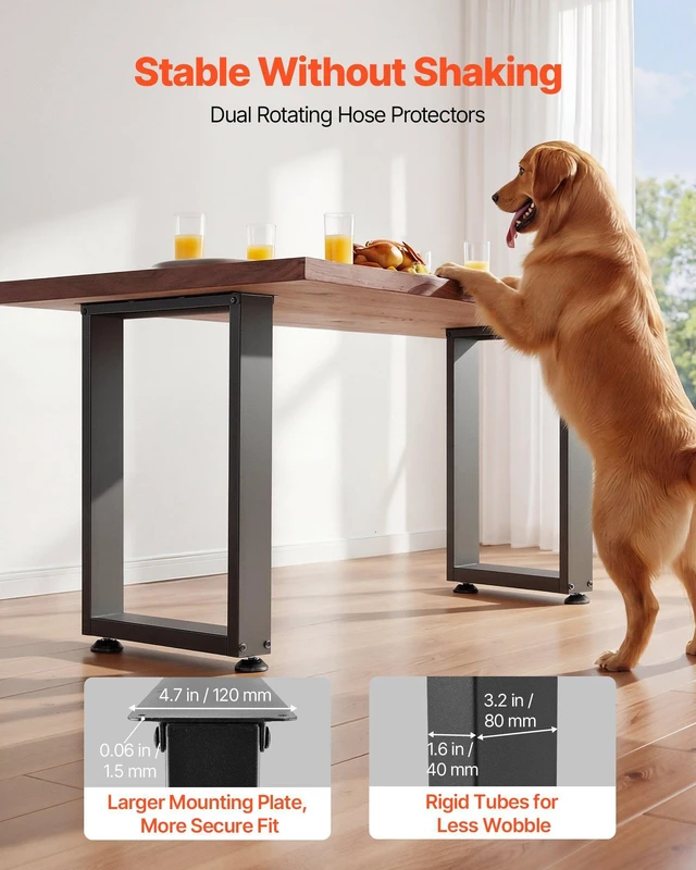 Alt view image 3 of 8 - VEVOR Table Legs, 29.5" H x 23.6" W Square Steel Furniture Legs, Modular Design, Easy Assembly, 2204 lbs Max Load Heavy Duty, for Home Office Desk, Workbenches, Dinner Bar Tables, Set of 2, Black