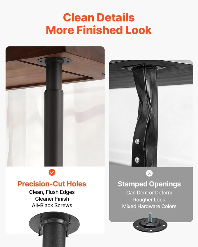 Alt view image 6 of 8 - VEVOR Adjustable Table Legs, 28-43.3 in Steel Furniture Legs, 1200 lbs Max Load Heavy Duty, Quick Installation, Ideal for Home Office Desk DIY, Coffee Dinner Bar Tables, Workbenches, Set of 4, Black