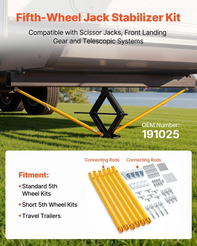 Alt view image 2 of 8 - VEVOR JT's Strong Arm Jack Stabilizer Kit 191025, Fits for 5th Wheel RV and Travel Trailer Kit, Fifth-Wheel Jack Stabilizer for Telescopic System, Reduces Chassis Movement, Easy Bolt-On Installation