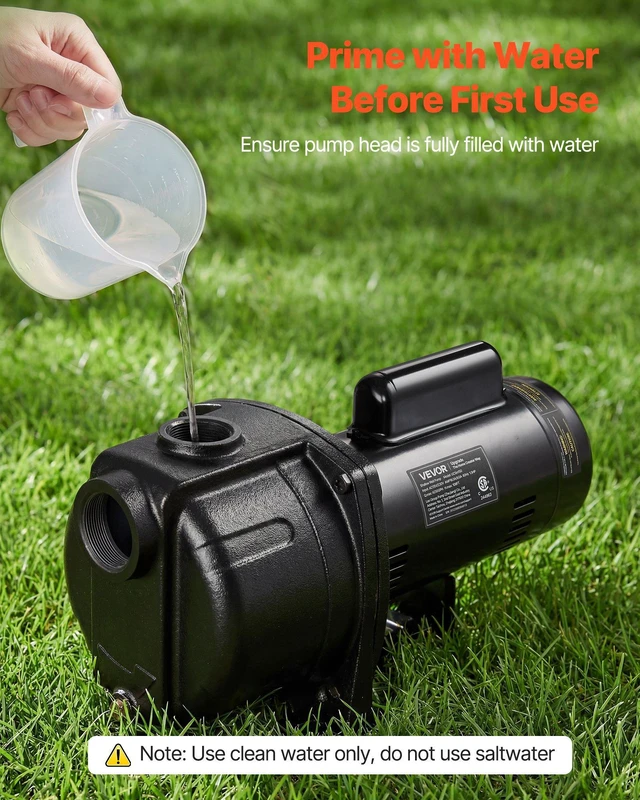 Alt view image 3 of 8 - VEVOR 2 HP Shallow Well Jet Pump, 230 Volt, 5200 GPH Cast Iron Well Jet Pump, with 112 ft Max Head Lift, Check Valve, Thermal Protection, Automatic On/Off, for Garden Irrigation Lawn Sprinkler System