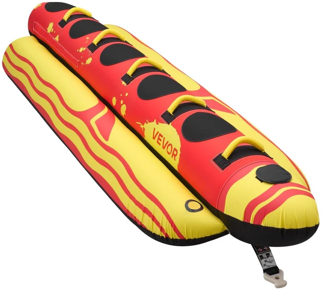 Main image of VEVOR Towable Tubes for Boating, 5 Riders Inflatable Boat Tubes and Towables, 850 lbs Capacity Water Sport Tube for Boat to Pull - with Full Nylon Cover, Padded Grip Handles & Safety Valve